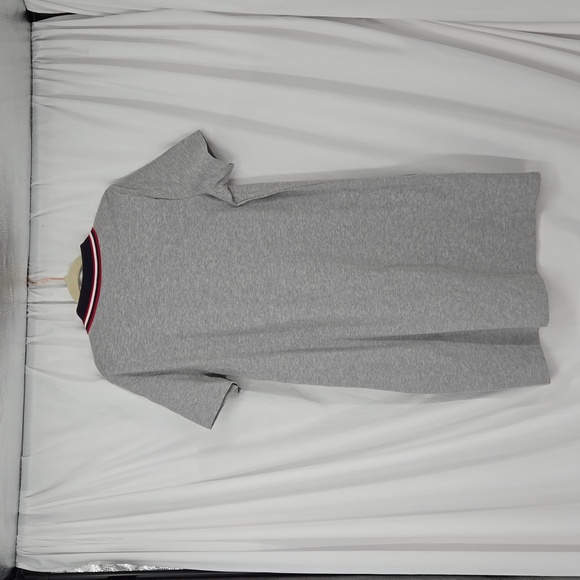 Tommy Hilfiger T-Shirt Dress Women's Gray Blue Chevron Print Point Collar SZ XL - Picture 8 of 12